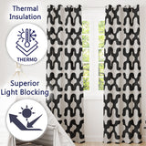 Blob Shapes Black Cream Mid Century Abstract  Readymade Eyelet Ring Top Thermal 100% Blackout Curtains