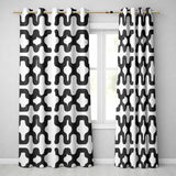 Blob Shapes Black Cream Mid Century Abstract  Readymade Eyelet Ring Top Thermal 100% Blackout Curtains