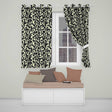 Concentric Circles & Stripes Black Cream Abstract  Readymade Eyelet Ring Top Thermal 100% Blackout Curtains