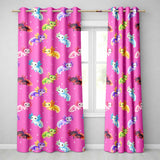 Pink  Axolotl Cartoon Seamless  Kawaii Fantasy Animal Design  Readymade Eyelet Ring Top Thermal 100% Blackout Curtains