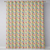 Colourful Rainbow Baroque Floral   Bright Artistic Ornamental Design  Readymade Eyelet Ring Top Thermal 100% Blackout Curtains