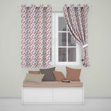 Soft Red Blue Floral Seamless  Vintage Botanical Ornamental Design  Readymade Eyelet Ring Top Thermal 100% Blackout Curtains