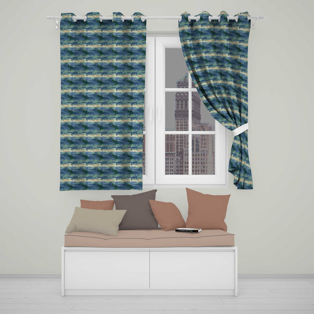 Vintage Ocean Whale Seamless  Textured Marine Animal Design  Readymade Eyelet Ring Top Thermal 100% Blackout Curtains