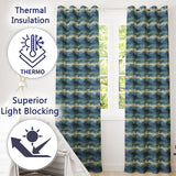 Vintage Ocean Whale Seamless  Textured Marine Animal Design  Readymade Eyelet Ring Top Thermal 100% Blackout Curtains
