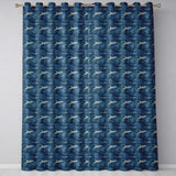 Blue Ocean Whale Seamless  Deep Sea Marine Animal Design  Readymade Eyelet Ring Top Thermal 100% Blackout Curtains