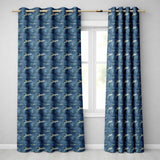 Blue Ocean Whale Seamless  Deep Sea Marine Animal Design  Readymade Eyelet Ring Top Thermal 100% Blackout Curtains