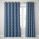 Blue Whale Seamless   Marine Animal Ocean Design  Readymade Eyelet Ring Top Thermal 100% Blackout Curtains