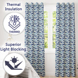 Beige Whale Ocean Seamless  Soft Marine Life Illustration Design  Readymade Eyelet Ring Top Thermal 100% Blackout Curtains