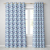Beige Whale Ocean Seamless  Soft Marine Life Illustration Design  Readymade Eyelet Ring Top Thermal 100% Blackout Curtains