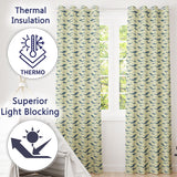 Nautical Whale Ship Seamless  Vintage Ocean Maritime Design  Readymade Eyelet Ring Top Thermal 100% Blackout Curtains