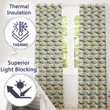 Watercolour Whale Seamless  Soft Ocean Marine Animal Design  Readymade Eyelet Ring Top Thermal 100% Blackout Curtains