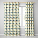 Watercolour Whale Seamless  Soft Ocean Marine Animal Design  Readymade Eyelet Ring Top Thermal 100% Blackout Curtains