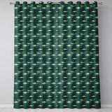 Deep Teal Whale Seamless  Minimal Marine Animal Ocean Design  Readymade Eyelet Ring Top Thermal 100% Blackout Curtains