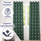 Deep Teal Whale Seamless  Minimal Marine Animal Ocean Design  Readymade Eyelet Ring Top Thermal 100% Blackout Curtains