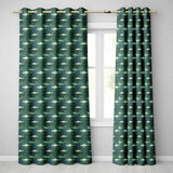 Deep Teal Whale Seamless  Minimal Marine Animal Ocean Design  Readymade Eyelet Ring Top Thermal 100% Blackout Curtains