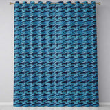 Deep Blue Whale Underwater Seamless  Ocean Marine Design  Readymade Eyelet Ring Top Thermal 100% Blackout Curtains