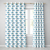 Watercolor Blue Beluga Whale Seamless  Marine Ocean Design  Readymade Eyelet Ring Top Thermal 100% Blackout Curtains