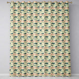 Ocean Whale Seamless  Distressed Beige Marine Animal Design  Readymade Eyelet Ring Top Thermal 100% Blackout Curtains