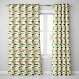Ocean Whale Seamless  Distressed Beige Marine Animal Design  Readymade Eyelet Ring Top Thermal 100% Blackout Curtains