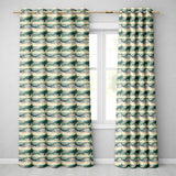 Vintage Blue Humpback Whale Seamless  Ocean Marine Design  Readymade Eyelet Ring Top Thermal 100% Blackout Curtains