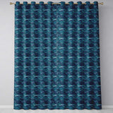 Deep Ocean Whale Seamless  Blue Marine Animal Design  Readymade Eyelet Ring Top Thermal 100% Blackout Curtains