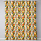 Burger Cartoon Seamless  Fast Food Snack Design  Readymade Eyelet Ring Top Thermal 100% Blackout Curtains