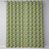 Burger Cartoon Seamless  Blue Background Food Design  Readymade Eyelet Ring Top Thermal 100% Blackout Curtains