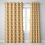 Vintage Burger Illustration Seamless  Fast Food Snack Design  Readymade Eyelet Ring Top Thermal 100% Blackout Curtains