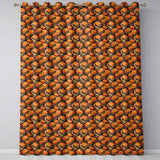 Glossy Realistic Cheeseburger Seamless  Dark Background Fast Food Design  Readymade Eyelet Ring Top Thermal 100% Blackout Curtains