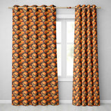 Glossy Realistic Cheeseburger Seamless  Dark Background Fast Food Design  Readymade Eyelet Ring Top Thermal 100% Blackout Curtains