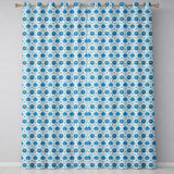 Blue Floral Vintage Seamless  Elegant Botanical Design  Readymade Eyelet Ring Top Thermal 100% Blackout Curtains