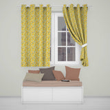 Yellow Poppy Floral Seamless  Botanical Garden Design  Readymade Eyelet Ring Top Thermal 100% Blackout Curtains