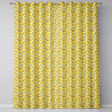 Yellow Poppy Floral Seamless  Botanical Garden Design  Readymade Eyelet Ring Top Thermal 100% Blackout Curtains