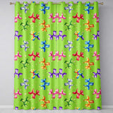 Balloon Dog Seamless  Green Background Colorful Party Design  Readymade Eyelet Ring Top Thermal 100% Blackout Curtains