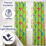 Balloon Dog Seamless  Green Background Colorful Party Design  Readymade Eyelet Ring Top Thermal 100% Blackout Curtains