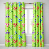 Balloon Dog Seamless  Green Background Colorful Party Design  Readymade Eyelet Ring Top Thermal 100% Blackout Curtains