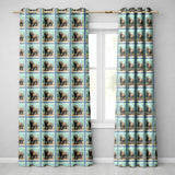 Bear Postage Stamp Seamless  Vintage Woodland Wildlife Design  Readymade Eyelet Ring Top Thermal 100% Blackout Curtains
