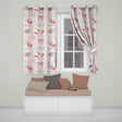 Strawberry Cherry Bow Seamless  Grey  Coquette Kawaii Design  Readymade Eyelet Ring Top Thermal 100% Blackout Curtains