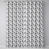 Black White Cake Seamless  Minimal Dessert Food Illustration Design  Readymade Eyelet Ring Top Thermal 100% Blackout Curtains