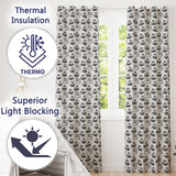 Black White Cake Seamless  Minimal Dessert Food Illustration Design  Readymade Eyelet Ring Top Thermal 100% Blackout Curtains