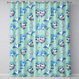 Dolphin Stingray Starfish Cartoon Sea Life  Mint  Readymade Eyelet Ring Top Thermal 100% Blackout Curtains