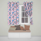Dolphin Stingray Starfish Cartoon Sea Life  Pink  Readymade Eyelet Ring Top Thermal 100% Blackout Curtains