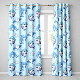 Dolphin Stingray Starfish Ocean Sea Life   Soft Aqua Background  Readymade Eyelet Ring Top Thermal 100% Blackout Curtains
