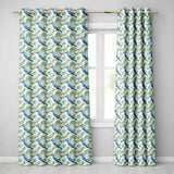 Blue Jay Bird Watercolor Branch   Artistic Nature Background Design  Readymade Eyelet Ring Top Thermal 100% Blackout Curtains