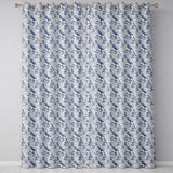 Blue Jay Bird Floral Vine Seamless  Elegant Botanical Textile Design  Readymade Eyelet Ring Top Thermal 100% Blackout Curtains