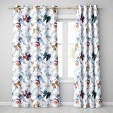 Christmas Santa Reindeer Snowflake Bow Festive Seamless  Readymade Eyelet Ring Top Thermal 100% Blackout Curtains