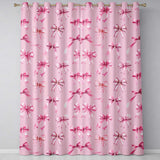 Watercolor Pink Ribbon Bow Seamless  on Soft Pink Background  Readymade Eyelet Ring Top Thermal 100% Blackout Curtains