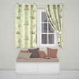 Watercolor Bunny Floral Meadow Seamless  on Neutral Cream Background  Readymade Eyelet Ring Top Thermal 100% Blackout Curtains