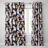 Vintage Butterfly Mushroom Botanical Nature Seamless  Readymade Eyelet Ring Top Thermal 100% Blackout Curtains