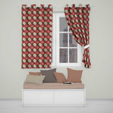 Coral Camellia Branch Botanical Cream Background Seamless  Readymade Eyelet Ring Top Thermal 100% Blackout Curtains